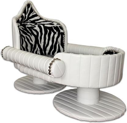 Show full view: Royal Cat Boutique Royal Davenport Luxury Bolster Dog & Cat Bed, Ivory Zebra slide 1 of 5
