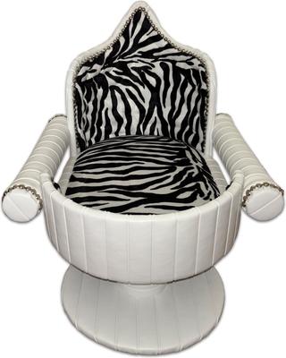 Show full view: Royal Cat Boutique Royal Davenport Luxury Bolster Dog & Cat Bed, Ivory Zebra slide 3 of 5