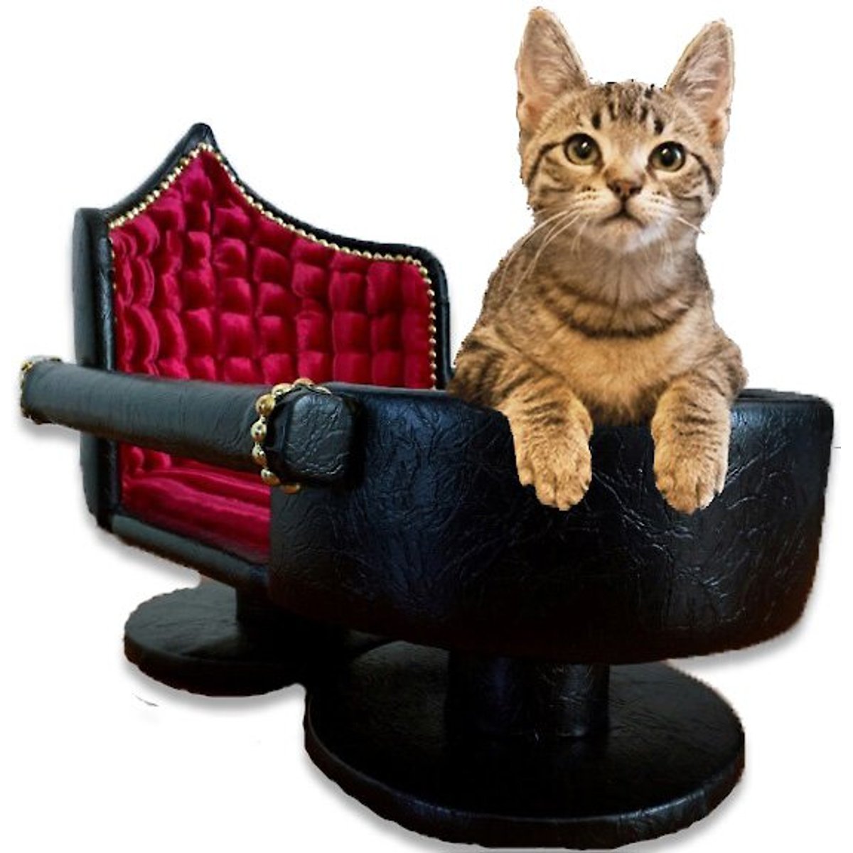 Royal Cat Boutique Royal Davenport Luxury Bolster Dog & Cat Bed, Onyx Flame