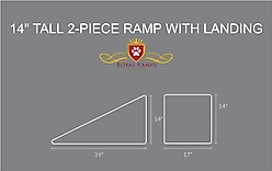 Royal Ramps Extra Wide Dog & Cat Ramp & Landing, Charcoal, 14-in slide 2 of 9