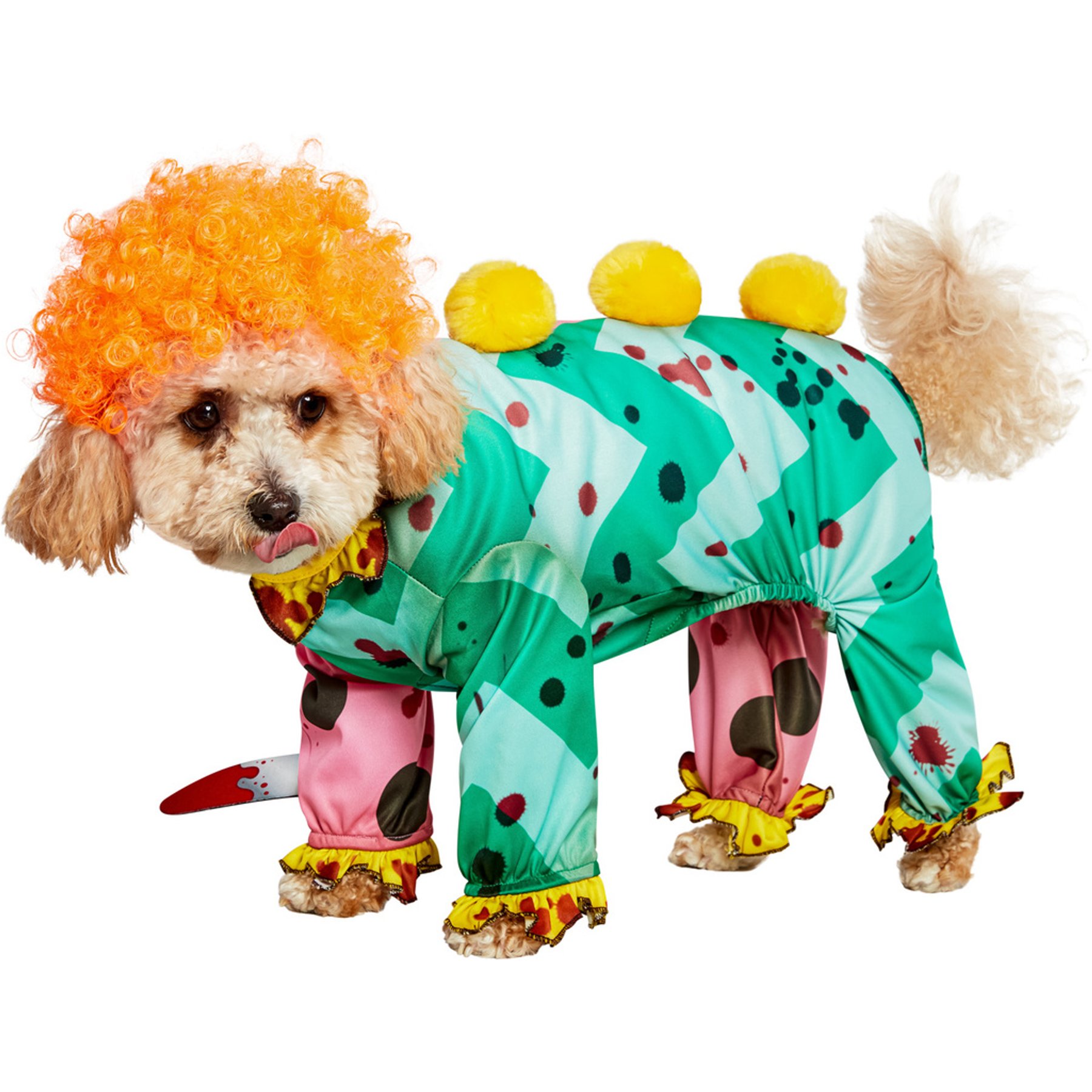 Rubie's Costume Company Creepy Clown Dog Costume, Multicolor, Medium