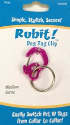 Rubit! Curved Dog Tag Clip, Pink, Medium