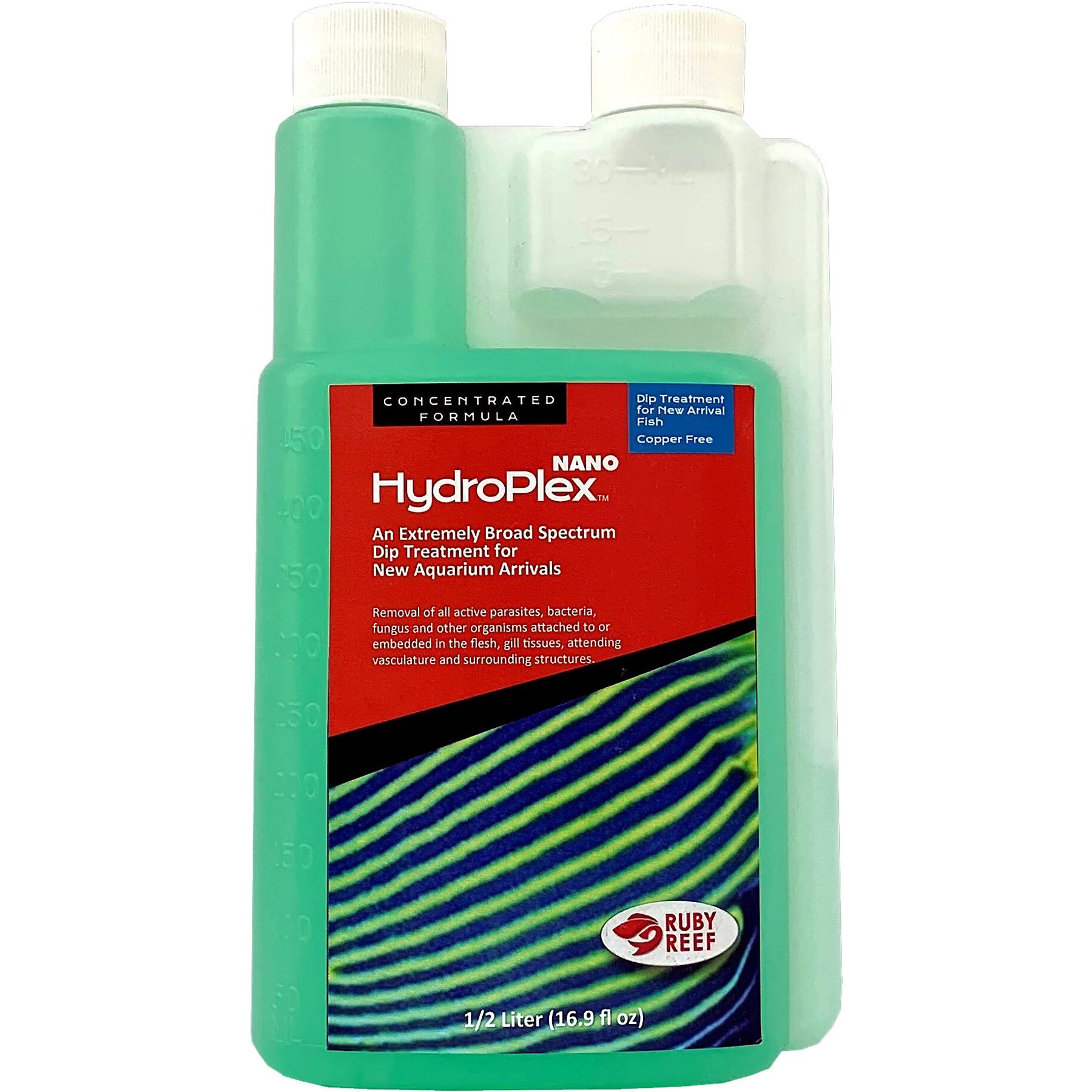 Ruby Reef HydroPlex NANO Concentrated Formula Aquarium Water Treatment, 1/2-liter bottle