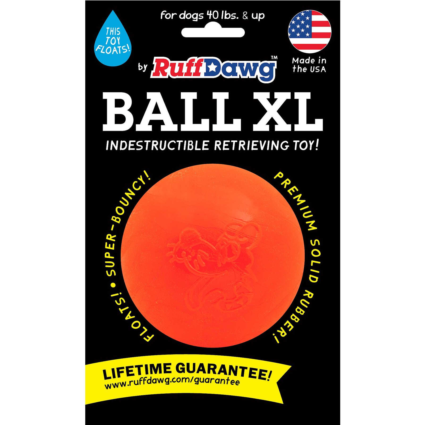 Ruff Dawg Ball Tough Dog Chew Toy, Color Varies, 3.5-in