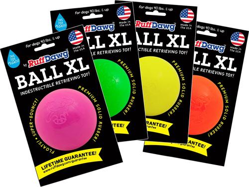 Ruff Dawg Indestructible Ball Tough Dog Chew Toy, Color Varies