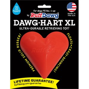 Ruff Dawg Dawg-Hart Tough Rubber Dog Chew Toy, Red, X-Large