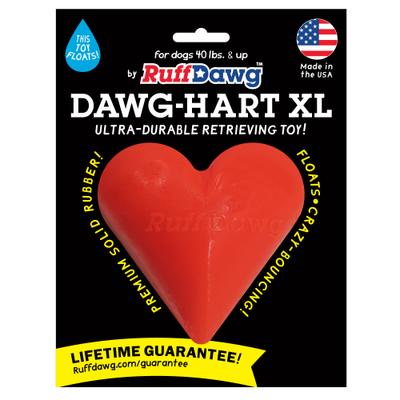 Show full view: Ruff Dawg Dawg-Hart Tough Rubber Dog Chew Toy, Red, X-Large slide 1 of 6