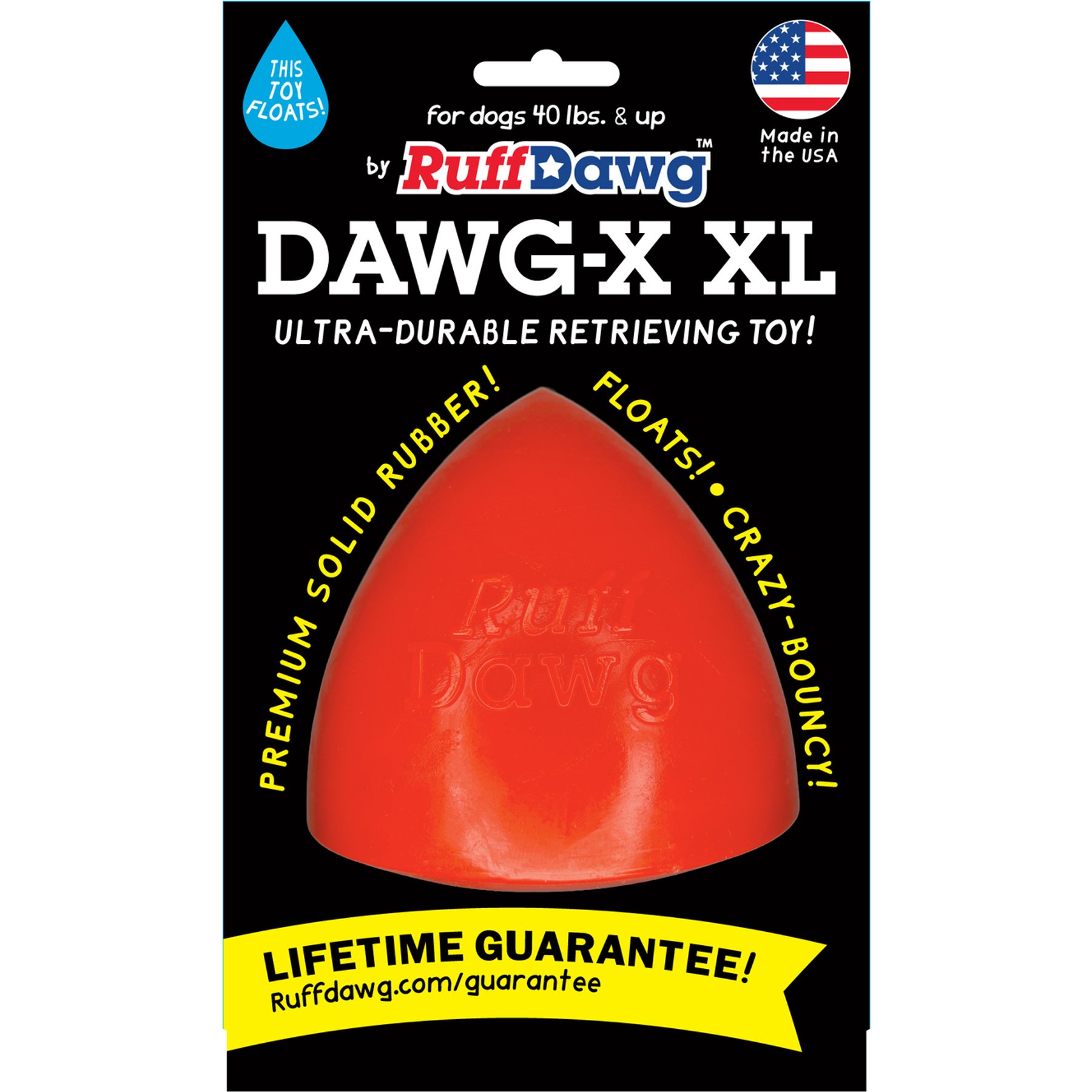 Ruff Dawg Dawg X Dog Toy, Orange, X-Large