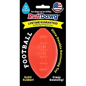 Ruff Dawg Football Tough Rubber Dog Chew Toy, Small