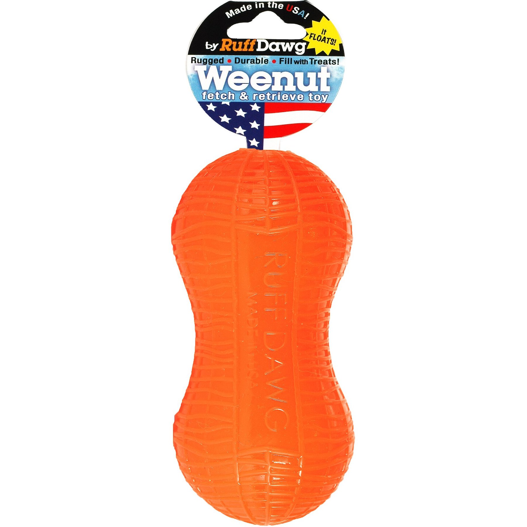 Ruff Dawg Peanut Treat Dispenser Tough Dog Toy, Color Varies, Weenut