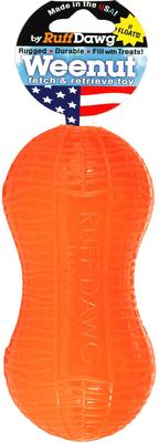 Show full view: Ruff Dawg Peanut Treat Dispenser Tough Dog Toy, Color Varies, Weenut slide 1 of 6