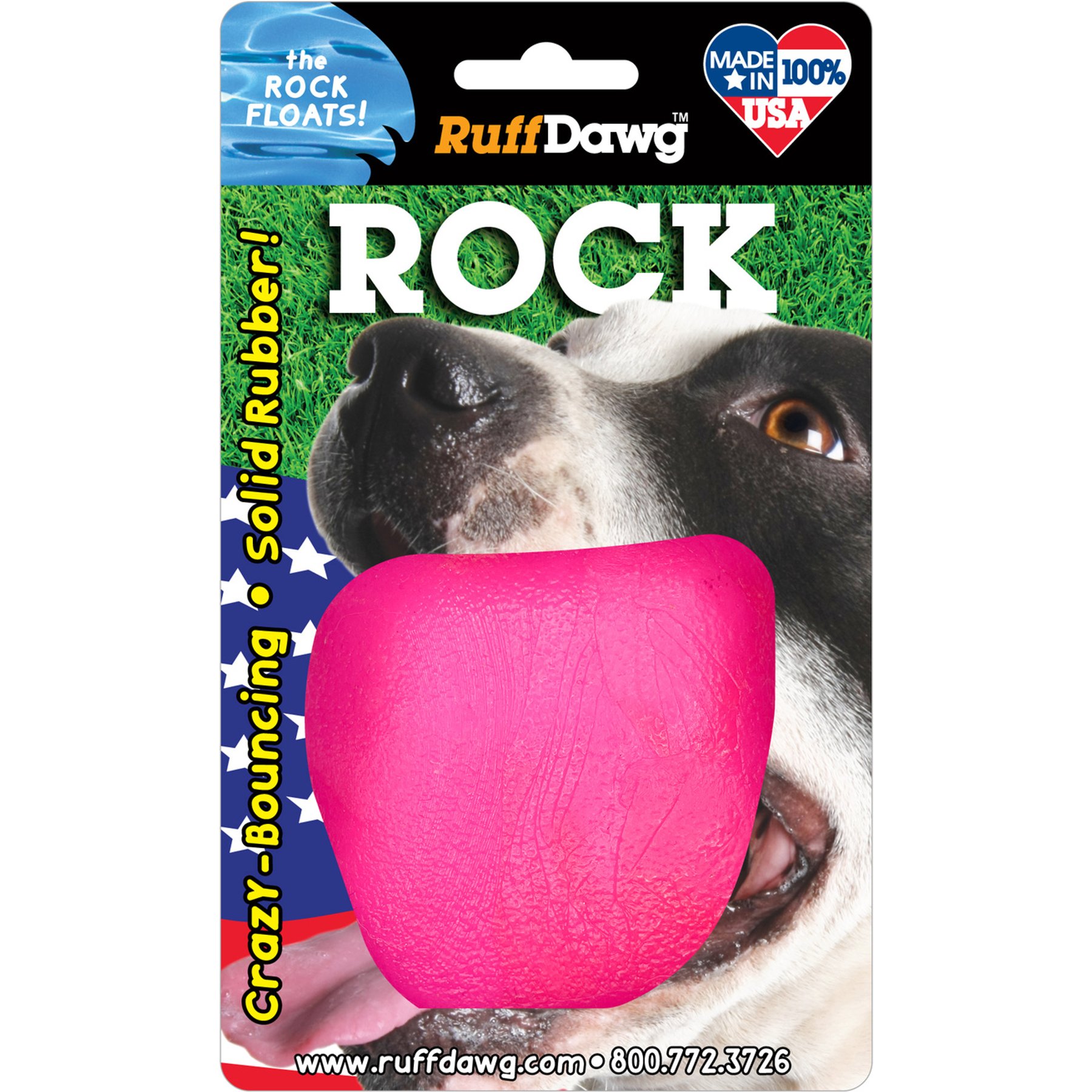 Ruff Dawg Rock Dog Toy, Pink