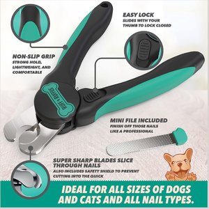 Ruff 'N Ruffus 3-Piece Essential Grooming Kit for Dogs & Cats, Aqua