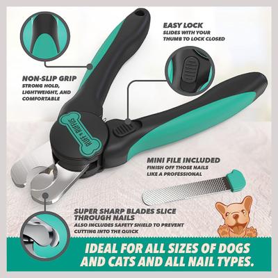 Show full view: Ruff 'N Ruffus 3-Piece Essential Grooming Kit for Dogs & Cats, Aqua slide 3 of 5