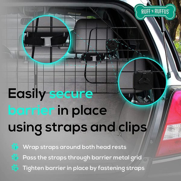 Ruff 'N Ruffus Heavy-Duty Foldable Car Barrier, Black