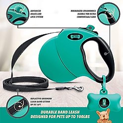 Ruff 'N Ruffus Tangle-Free Retractable Dog Leash & Bonus Contents, Aqua slide 2 of 7