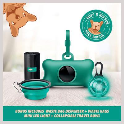 Show full view: Ruff 'N Ruffus Tangle-Free Retractable Dog Leash & Bonus Contents, Aqua slide 4 of 8