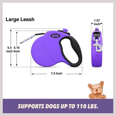 Show full view: Ruff 'N Ruffus Tangle-Free Retractable Dog Leash & Bonus Contents, Purple slide 3 of 9