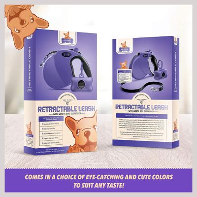 Show full view: Ruff 'N Ruffus Tangle-Free Retractable Dog Leash & Bonus Contents, Purple slide 4 of 9