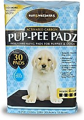Ruff & Whiskers Pup-Pee Padz Charcoal Activated Dog Potty Pads, 30 count