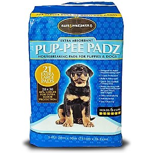 Ruff & Whiskers Pup-Pee Padz Dog Potty Pads, X-Large, 21 count