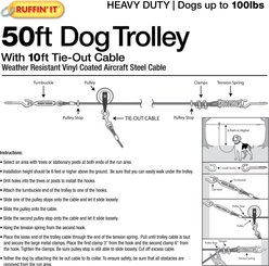 RUFFIN' IT Dog Trolley with 10-ft Tie Out Cable, 50-ft slide 2 of 3