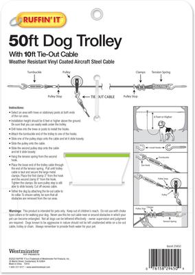 Show full view: RUFFIN' IT Dog Trolley with 10-ft Tie Out Cable, 50-ft slide 2 of 3