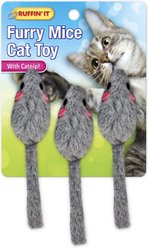 RUFFIN' IT Fur Mice Cat Toy, 3 count