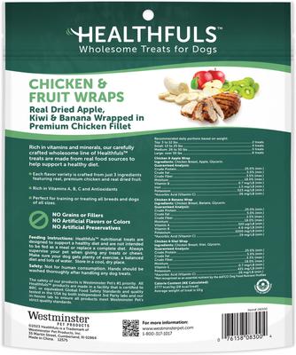 Show full view: RUFFIN' IT Healthfuls Sweet Potato & Chicken Wraps + Chicken & Fruit Wraps Dehydrated Dog Treats slide 6 of 8