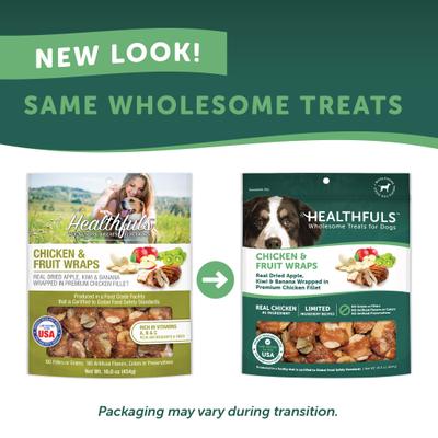 Show full view: RUFFIN' IT Healthfuls Sweet Potato & Chicken Wraps + Chicken & Fruit Wraps Dehydrated Dog Treats slide 7 of 8