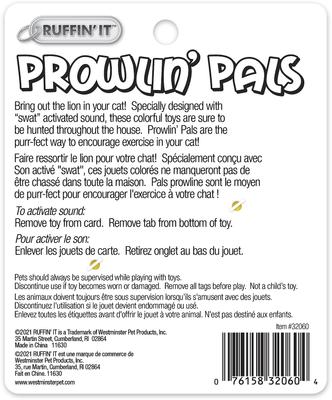 Show full view: RUFFIN' IT Prowlin' Pals Assorted Cat Toy slide 5 of 5