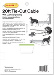 RUFFIN' IT Super Duty Dog Tie Out Cable with Cushioning Spring, 20-ft slide 2 of 3