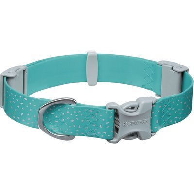 Ruffwear Ruffwear Confluence Polyester Reflective Dog Collar, Aurora Teal, 20 to 26-in neck, 0.98-in wide