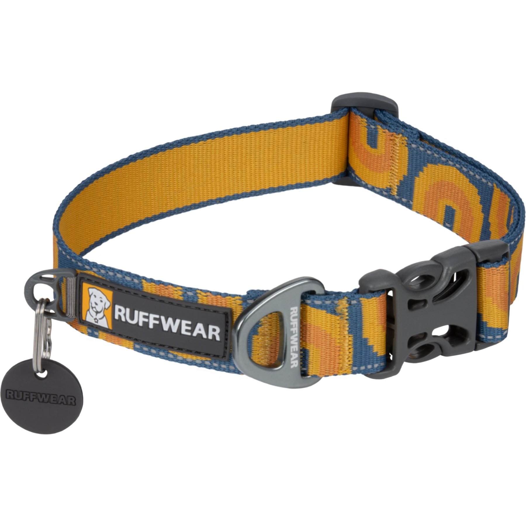 Ruffwear Crag Polyester Reflective Dog Collar, Canyon Oxbow, 20 to 26-in neck, 1-in wide