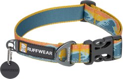 Ruffwear Crag Polyester Reflective Dog Collar, Rising Wave, 11 to 14-in neck, 0.75-in wide