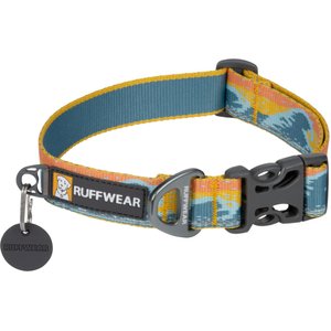 Ruffwear Crag Polyester Reflective Dog Collar, Rising Wave, 14 to 20-in neck, 1-in wide