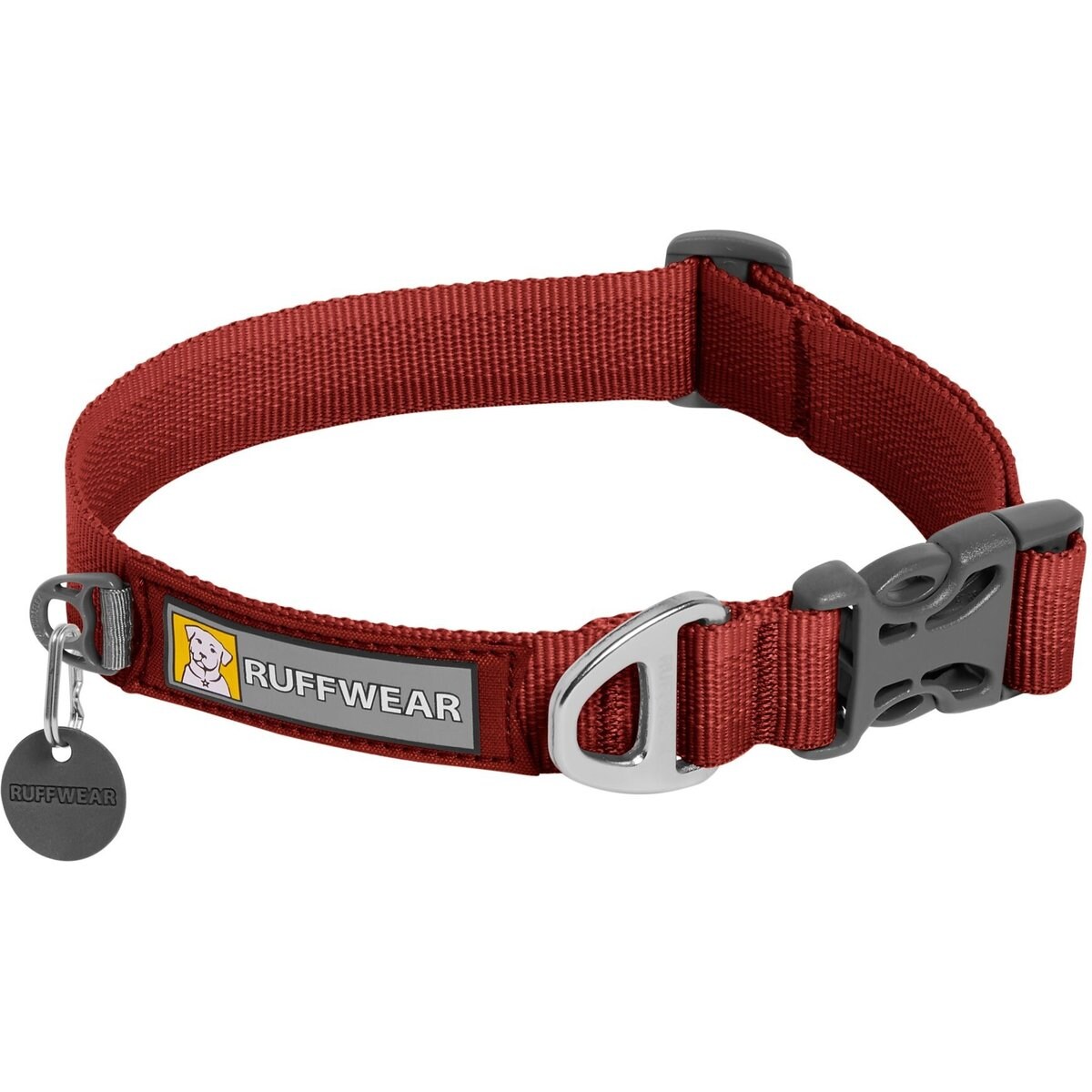 Ruffwear Front Range Polyester Dog Collar, Red Clay, 11 to 14-in neck, 0.75-in wide