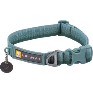 Ruffwear Front Range Polyester Dog Collar, River Rock Green, 14 to 20-in neck, 1-in wide