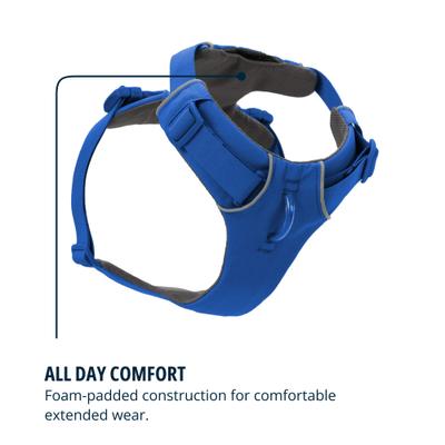 Show full view: Ruffwear Front Range Reflective Front-Clip Dog Harness, Blue Pool, Small: 22 to 27-in chest slide 5 of 10