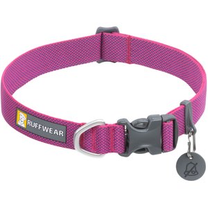 Ruffwear Hi & Light Polyester Dog Collar, Alpenglow Pink, 14 to 20-in neck, 1-in wide