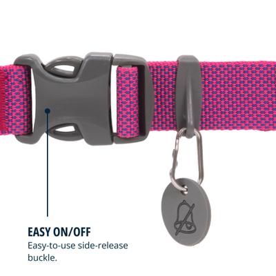 Show full view: Ruffwear Hi & Light Polyester Dog Collar, Alpenglow Pink, 9 to 11-in neck, 0.6-in wide slide 6 of 8