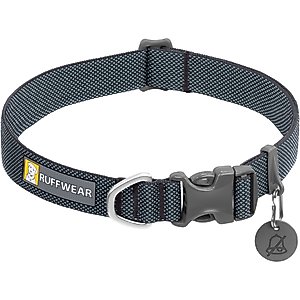 Ruffwear Hi & Light Polyester Dog Collar, Basalt Gray, 9 to 11-in neck, 0.6-in wide