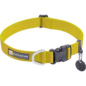 Ruffwear Hi & Light Polyester Dog Collar, Lichen Green, 11 to 14-in neck, 0.8-in wide