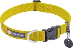 Ruffwear Hi & Light Polyester Dog Collar, Lichen Green, 14 to 20-in neck, 1-in wide