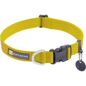 Ruffwear Hi & Light Polyester Dog Collar, Lichen Green, 9 to 11-in neck, 0.6-in wide