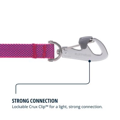 Show full view: Ruffwear Hi & Light Polyethylene Dog Leash, Alpenglow Pink, 4.5-ft long, 0.78-in wide slide 6 of 7