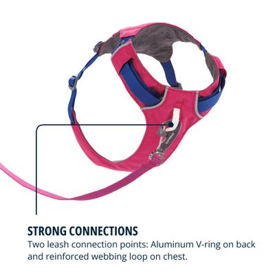 Show full view: Ruffwear Hi & Light Reflective Front-Clip Dog Harness, Alpenglow Pink, XXX-Small: 9 to 13-in chest slide 7 of 9