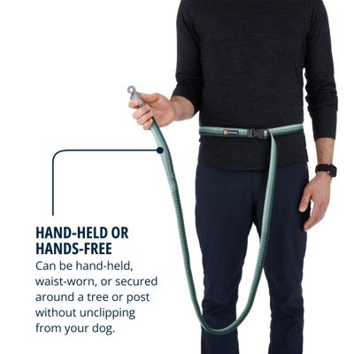 Show full view: Ruffwear Roamer Polyester Running Traffic-Handle Dog Leash, River Rock Green, 12-ft long, 1-in wide slide 7 of 8