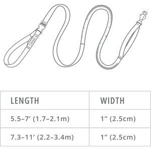 Ruffwear Roamer Polyester Running Traffic-Handle Dog Leash, River Rock Green, 7-ft long, 1-in wide