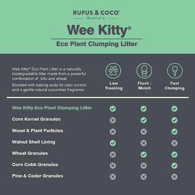 Show full view: Rufus & Coco Wee Kitty Eco Plant Unscented Clumping Tofu Cat Litter, 20-lb bag slide 8 of 11
